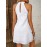 Keyhole Solid Dress, Casual Crew Neck Sleeveless Dress, Women's Clothing
